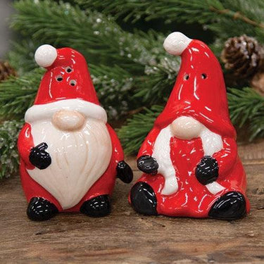 2 Set Mr & Mrs Santa Gnome Salt & Pepper Shakers - The Fox Decor